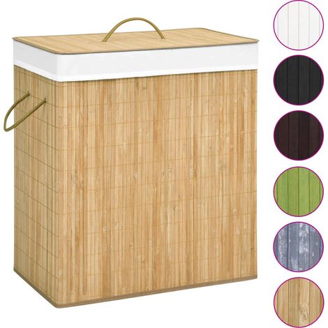 Maison Exclusive - Panier à linge avec 2 sections bambou 100 L