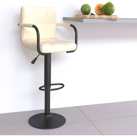 vidaXL Tabouret de bar Crème Tissu (1/5)