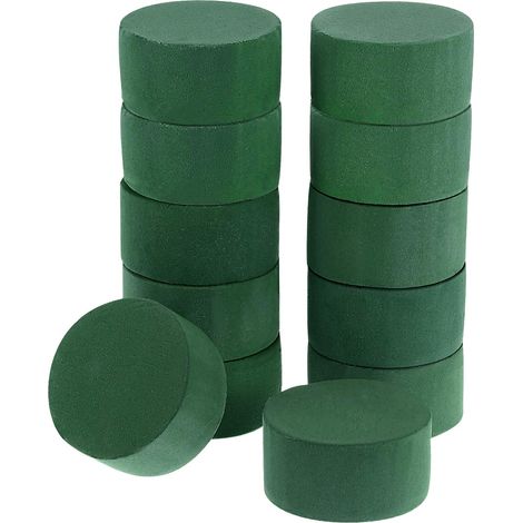 Kit de composition florale à faire soi-même, mousse florale humide ronde verte, fleurs pour allée de mariage, décoration de fête (mousse florale, 12 pièces) (1/5)
