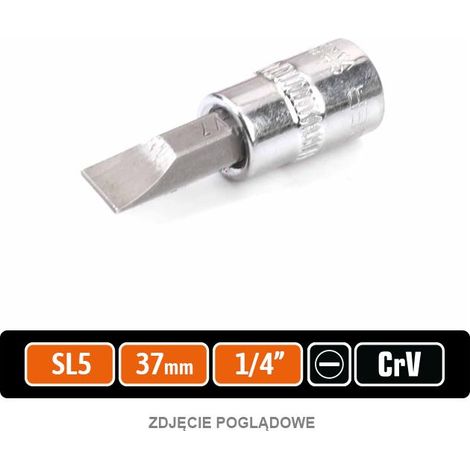 Chiave a bussola da 1/4" con inserto SL 37 mm/SL5/teger (1/2)