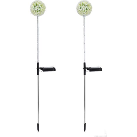 2er-Set Solar-Löwenzahn-Gartenleuchten, 6 LEDs, bunte Außen-Rasenlampe für Terrasse, Garten, Balkon, 6 LEDs, weiß (2 Stück) (1/5)