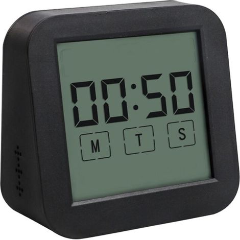 Higrotermógrafo digital con pantalla táctil LCD dual, medición de humedad interior, temperatura y reloj de mesa. (1/4)
