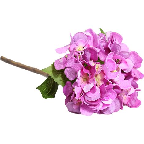 Bouquet D Hortensias Artificiels En Soie Violet Pour Mariage Décoration Intérieure Extérieure Lot De 1 (1/2)