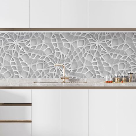 Crédence adhésive cuisine - Design Effet 3D - 90x158 cm - Adhésif + Protection BRILLANTE (1/5)