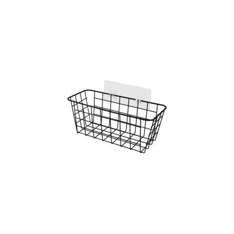 Cesta metálica de almacenamiento, organizador de ducha sin taladro, cesta para estante de baño o cocina para guardar artículos de aseo y botellas, color negro - Crezuo