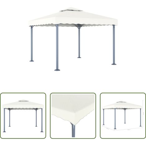 vidaXL Pavillon - Tonnelle 300x300 cm Crème Aluminium (1/5)