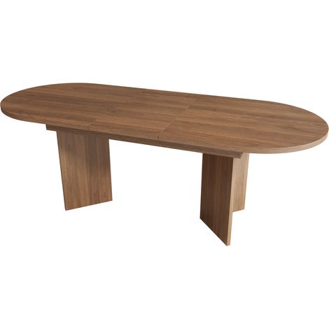Mesa de comedor extensible 120/160 x 80 cm en MDF color nogal (1/5)