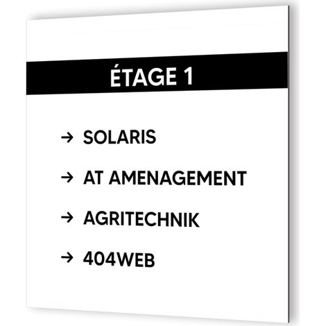 Panneau numéro d'étage personnalisable - Signalétique Dibond Aluminium - Noir - 20x20 cm, 3 mm, fixation multiple (1/5)