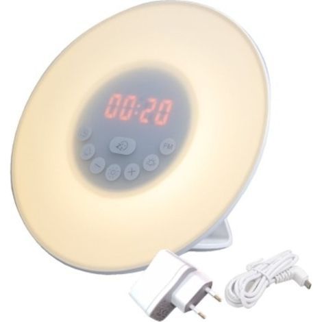 Lampe de réveil Philips - Réveillez-vous plus reposé et moins stressé - Simulation de lever de soleil - 2 sons naturels pour un réveil en douceur - 10 intensités lumineuses - Radio FM… (1/3)