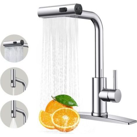 [NEVER USED] Kitchen faucet, kitchen faucets with pull-out sprayer, stainless steel kitchen sink faucet, 3-in-1 function