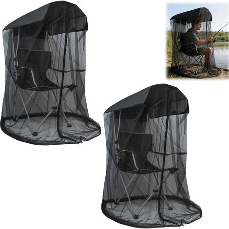 Tenda impermeabile in 2 pezzi – x cm 81 rete per 160 (89 cm) e non con tetto in rete alta sedia baldacchino sedie con cerniera (nero) pesca campeggio zanzare (1/5)