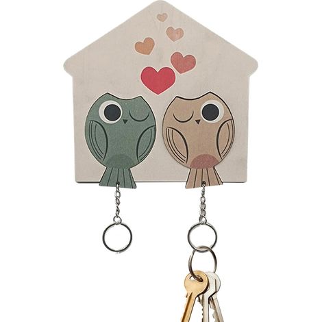 clés Crochet mural en bois anneau porte clés style vintage à (1/5)