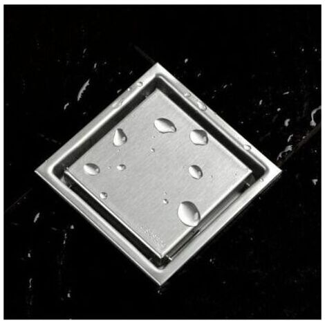 Siphon de sol invisible en acier inoxydable 304 drain de sol déodorant épaissi carré 10 x 10cm (1/4)