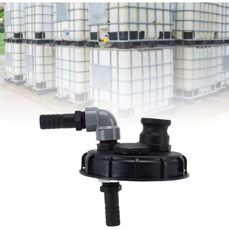 DN150 PP IBC-Deckel mit Entlüftungskappe und Auslaufschutz für Wassertanks, Schwimmbecken und Gartenbewässerung, inklusive 2 Schläuchen und Sicherheitskappe (1/5)