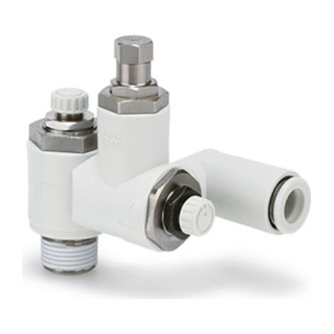 Régulateur de débit SMC ASQ, G 1/2, R1/8pouce ( Prix pour 1 )