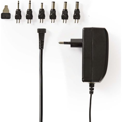 Nedis Universal-Netzteil | Euro / Typ C (CEE 7/16) | 24 W | 9.0 VDC / 12 VDC / 13.5 VDC / 15 VDC / 18 VDC / 20 VDC / 24 VDC | Ausgangsstecker Typ: 2.5 x 2.1 mm / 3.5 x 1.35 mm / 3.5 x 2.1 mm / 5.0 x 2.1 mm / 5.5 x 1.5 mm / 5.5 x 2.5 mm | 1.80 m | Eingangs (1/3)