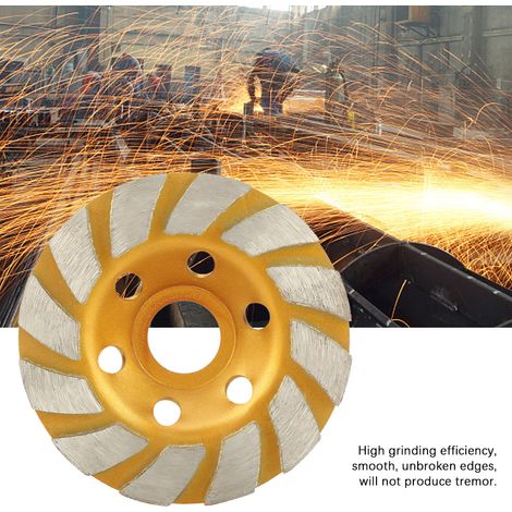 Meule à diamant ronde segmentée 100 mm pour meuleuse et découpe pierre béton marbre granit céramique, 1 pièce (1/5)