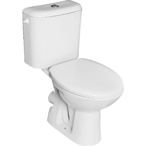 Jika – Pack WC à poser 613930007871 – Céramique brillante – Vidage arrière – Cuvette avec bride – Chasse simple touche – Hauteur 760 mm (1/2)