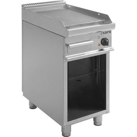 Plancha électrique - Support ouvert - Plaque striée - Température 100/+240°C - Saro