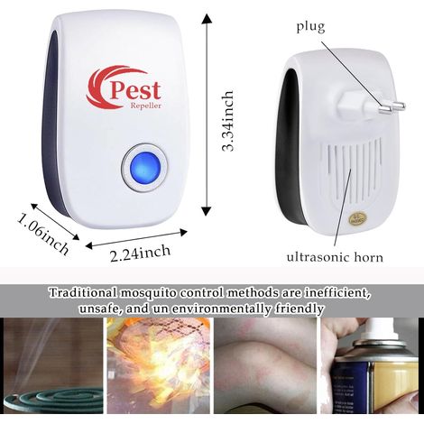 Repellente per roditori e insetti a ultrasuoni, 6 pezzi, elettronico per interni, per topi, ratti, formiche, ragni, zanzare - ALTRO (1/3)