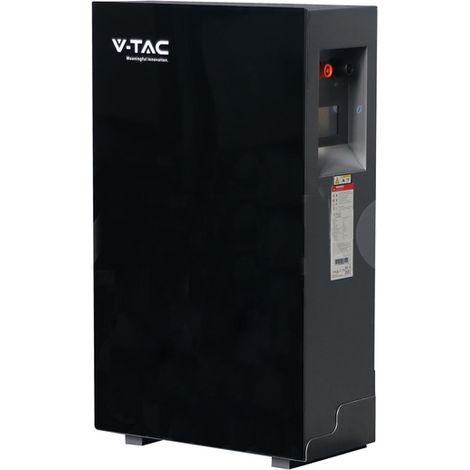 V-TAC Batteria di Accumulo per inverter fotovoltaico 10.24kWh con BMS Integrato CEI 0-21 51.2V 200Ah Schermo Touch wifi Design vetro Nero Garanzia 10 Anni - 12282
