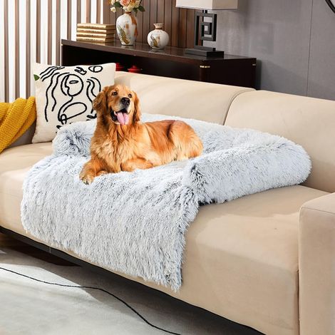Tapis en Chien Tissu Peluche, Panier Chien Anti Stress, Coussin pour Chien Dehoussable Lavable, Lit pour Chien avec Fermeture Éclair Dessous Imperméable Antidérapant