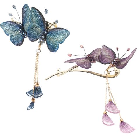 Pieces Embroidered Hair Clip, Alloy and Fabric, Twisted Clip (1/5)