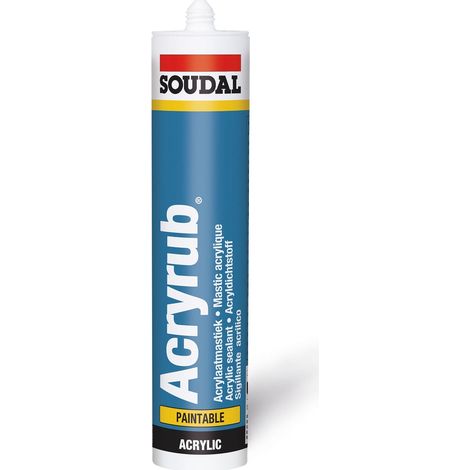 Masilla Cartucho Soudal acryrub Blanca   - ACRYRUB - Masilla selladora acrílica pintable (1/2)