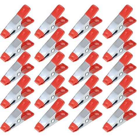 20 Pièces Pinces à Ressort Métal, Modélisme Pince à épiler, Metal Spring Clamps, Pinces à Linge Grip Holder pour Bâche, Camping, Tarpaulin, Travail Bois, Outil de Modélisation - 2 Pouces