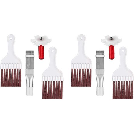 Lot de 8 brosses de nettoyage pour ailettes de condenseur de climatiseur, peigne pour ailettes de climatiseur, ailettes de réfrigérateur en acier inoxydable (1/5)