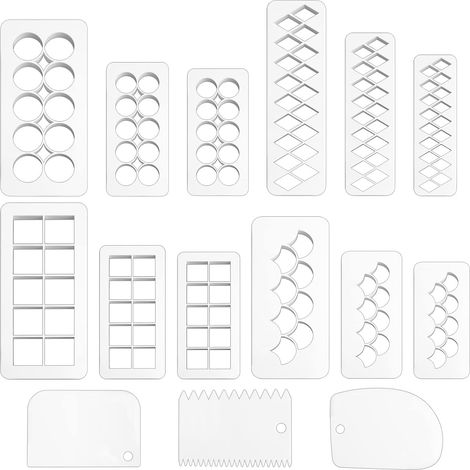 EASYCOMFORT Emporte-pièces 15 Pcs Moules Pâtisserie en Plastique Moules Pâtisserie Mini Pour La Boulangerie DIY, Les Biscuits, Les Gâteaux ,La Décoration de Bordure de Gâteau, Fondant (1/5)