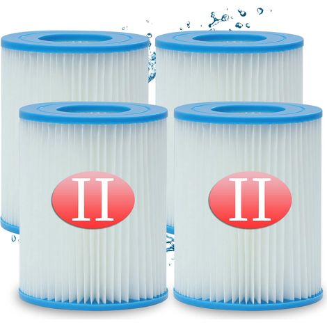 Cartouche de filtre de type II pour Bestway Pompe de Piscine, cartouche de filtre de remplacement pour Bestway 58094, capacité : 2006/3028 lt/heure (4 pcs) (1/5)