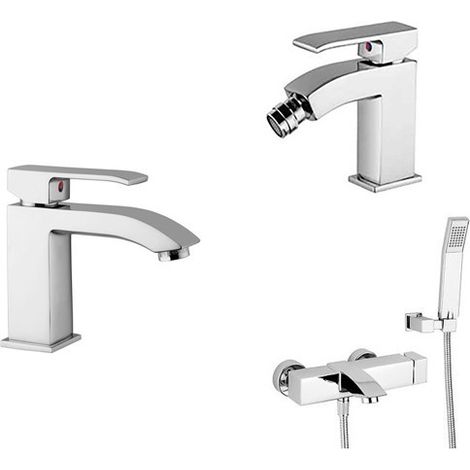 Composizione Level, miscelatori lavabo, bidet e vasca in ottone (1/4)