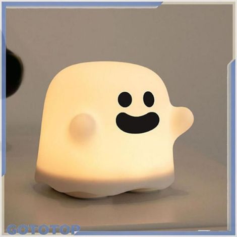 Veilleuse mignonne Mini lampe fantôme mignonne à gradation continue, Rechargeable par USB, puericulture veilleuse Sourire (1/4)