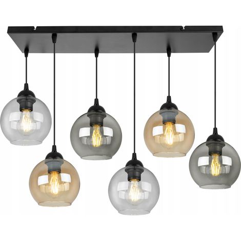 MODERNE ELEGANTE HÄNGELAMPE MIT GLASKUGELN (1/5)