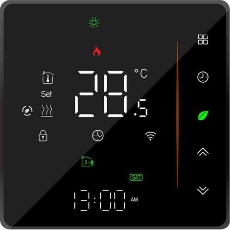 Thermostat intelligent WiFi, contrôleur de température, programmable hebdomadaire, prend en charge le contrôle tactile, l'application mobile, la commande vocale, compatible avec Alexa/Home, pour le ch (1/5)