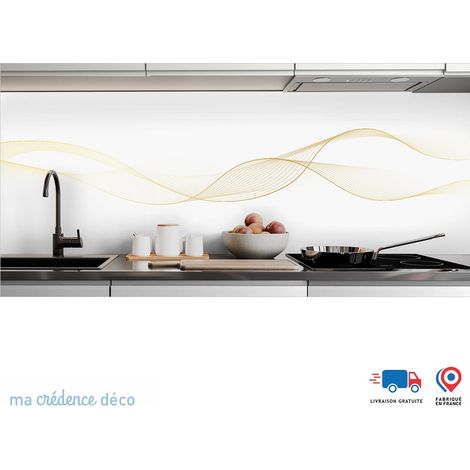 Crédence : Vague dorée 2 - Alu composite - 245 - 60 (1/3)