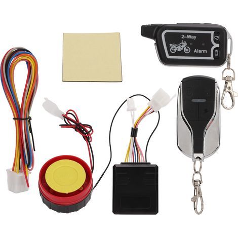 Zwei-Wege-Motorradalarmsystem, akustischer und Vibrationsalarm, LCD-Fernbedienung, Diebstahlsicherung, energiesparend (1/5)