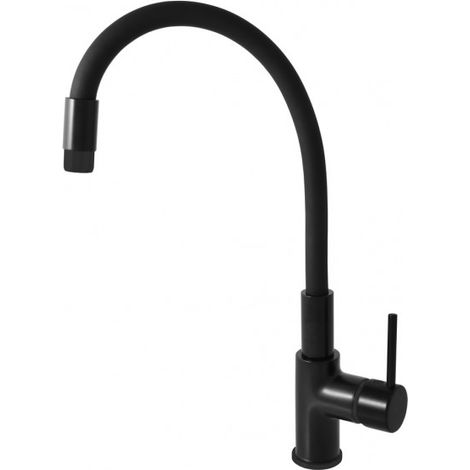 Mitigeur évier flexible à mémoire de forme SEINA en laiton noir mat (1/4)
