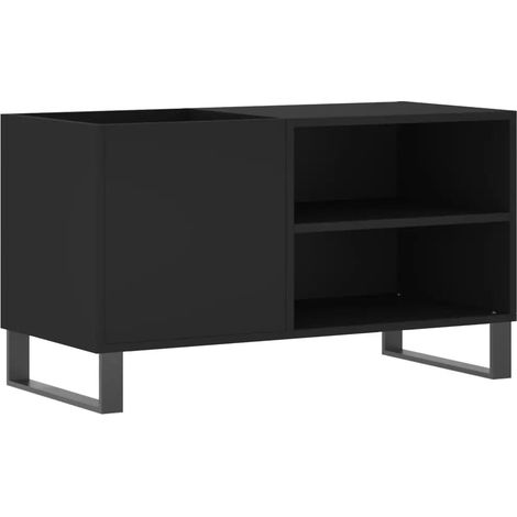 Mueble para discos práctico y clásico 85 x 38 x 48 cm gran capacidad de almacenamiento estilo industrial madera negra 020049116 (1/5)