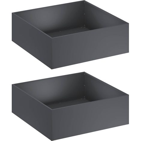 Garden Planter 2 pcs Anthracite 60 x 60 x 20 cm vidaXL