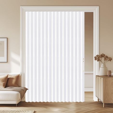 Rideau de cuisine 100 % occultant pour porte de terrasse - Rideau magnétique avec système de rails pour chambre à coucher et salon - Blanc - 180 x 201 cm (l x H) - 1 pièce (1/5)