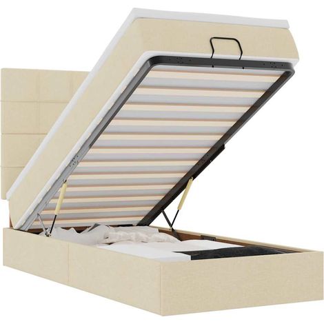 Maison Exclusive - Pouf Letto con Materasso e LED Crema 90x200 cm in Tessuto