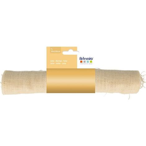 Rouleau de toile de jute - ARTEMIO - 30 x 100 cm - Couleur crème - Idéal pour DIY - Décoration naturelle