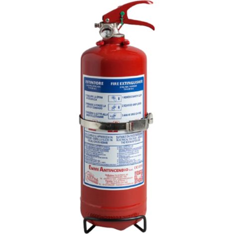 ESTINTORE A POLVERE PORTATILE 2KG 13A 89BC NORMA STANDARD CE EN3-7 UFO
