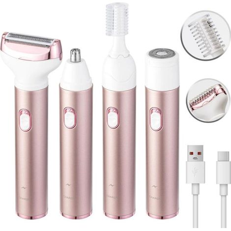 Tondeuse électrique multifonctionnelle pour poils pubiens, aisselles, nez et sourcils, rasoir 4 en 1