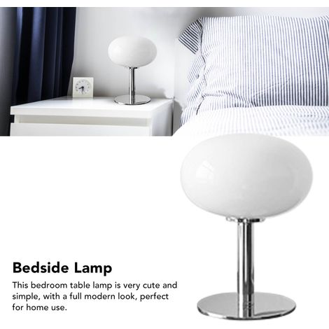 Lampe de table INS Glass Bauhaus Macaron, lampe enfant, lampe d'ambiance pour la chambre, décoration tendance, style girly, interrupteur à bouton, nouvelle lampe ronde blanche à base fine (1/5)