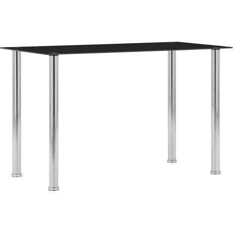 vidaXL Table à manger Noir 120x60x75 cm Verre trempé (1/5)