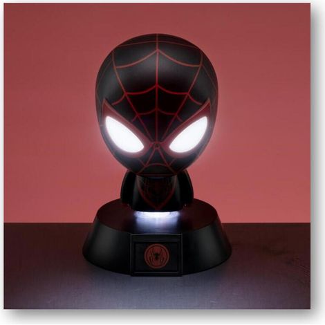 Paladone Miles Morales 3D Icon Light BDP Marvel Spiderman Lámpara de noche brillante o de escritorio,2 pilas AAA (1/3)