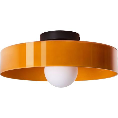 Ceiling Lamp Orange Glass Shade Flush Mount Light Fitting for Low Ceilings LUGUSE